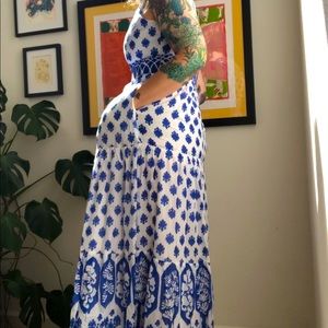 JCrew cotton double v-neck maxi dress, sz 10